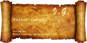 Valter Gergő névjegykártya